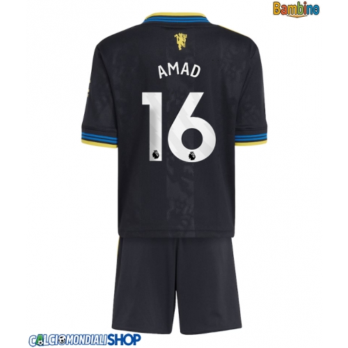 Maglie da calcio Manchester United Amad Diallo #16 Terza Maglia Bambino 2025-26 Manica Corta + Pantaloni corti)